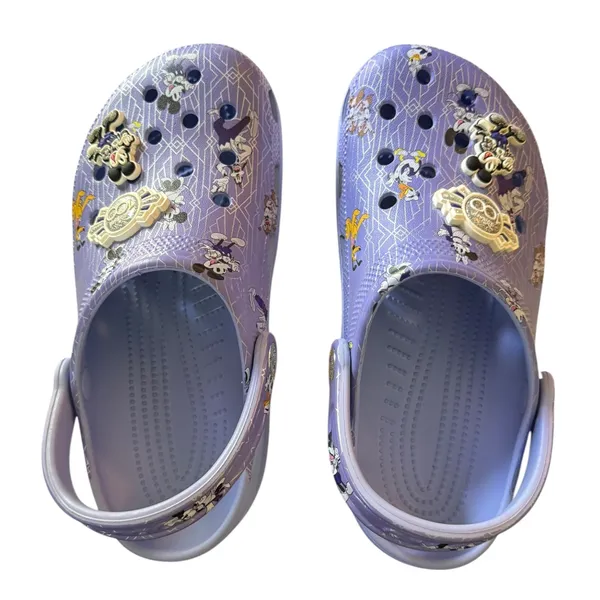 Crocs Disney Parks Purple 100th Anniversary Clog Shoe Size M 5 W 7 - Image 4