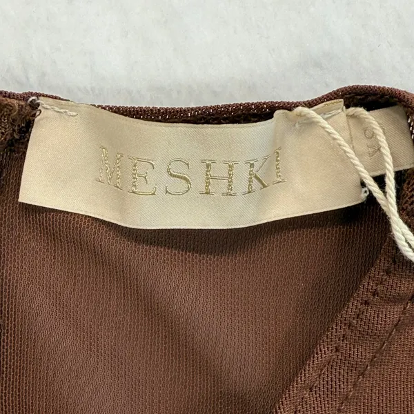 Meshki Blaire Bodysuit‎ Mesh Long Sleeve Chocolate Brown XS - Image 6
