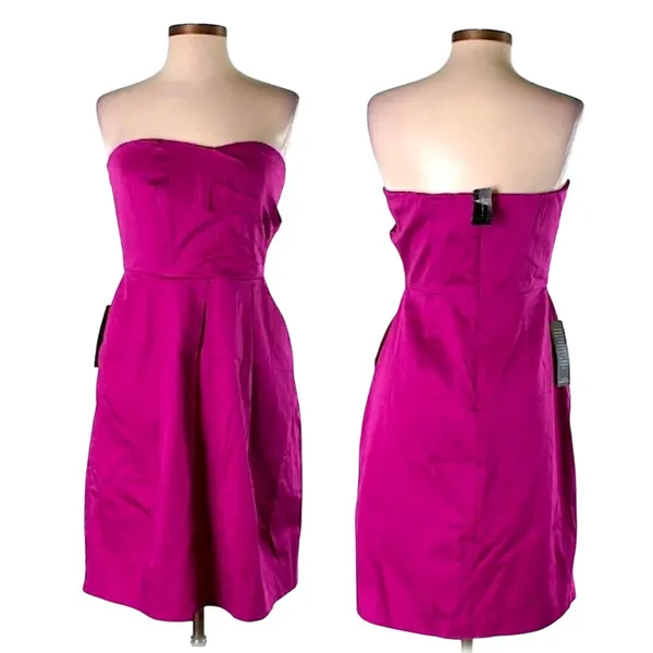 The Limited Strapless Cocktail Dress‎ Women's 6 Fuchsia Formal Barbiecore Party - Image 2