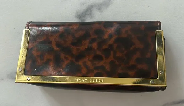 Tory Burch Tortoise Gold Tone Sunglasses Case - Image 2