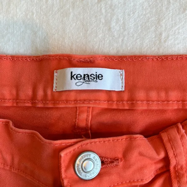 Kensie Orange Coral Cuffed Shorts - Image 2