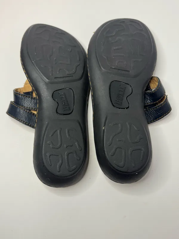 Born Black Leather Comfort Slide On Thong Sandals Women's Size 8 - Image 8