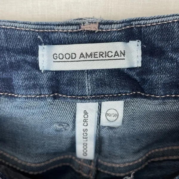 Good American Good Legs Crop Blue 260 High Rise Skinny Leg Jeans - Image 3