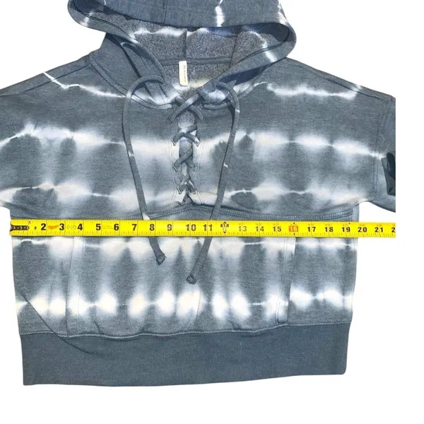 FP Movement Hoodie XS Blue Tie Dye Lace Up Cropped Sweatshirt Boho‎ Athleisure - Image 7