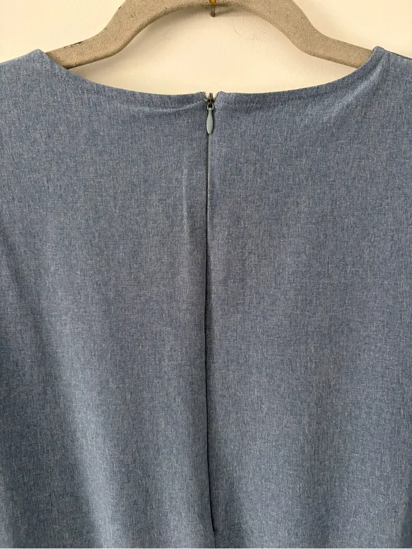 Albion Fit Cap Sleeve Chambray Going Places Athleisure Travel Casual Mini Dress M - Image 7
