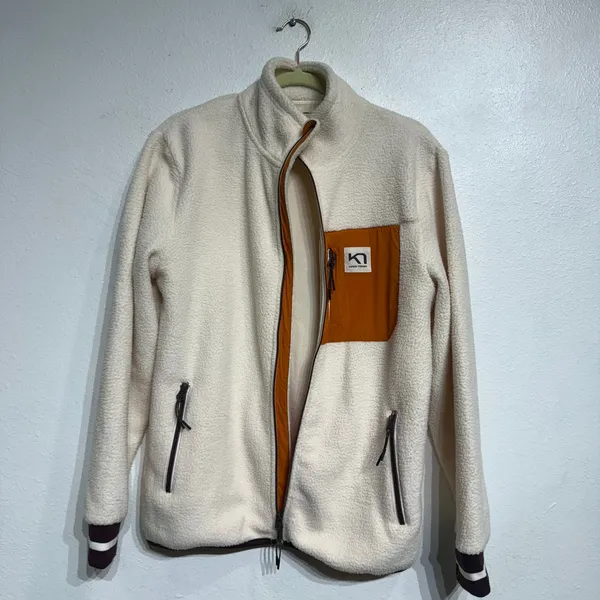 Kari Traa Natural White Rothe Midlayer Fleece Full Zip Jacket Sz M - Image 3