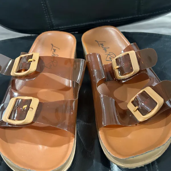 Neutral Tan Textured Sole Women's Sandals Brown Size 6 - Image 3