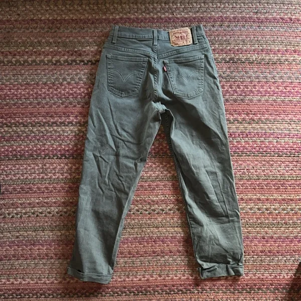 Levis 550 Army Green Ripped Knee Denim Pants - Image 7