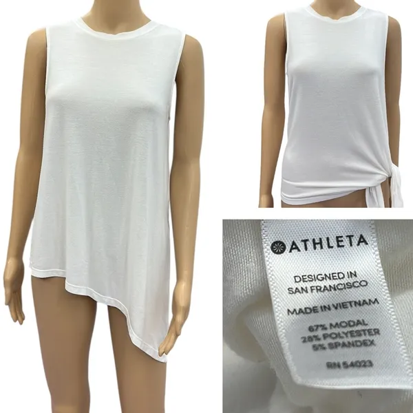 Athleta Cloudlight Sleeveless Asymmetrical or Side Tie Tank Top Shirt Womens S - Image 3