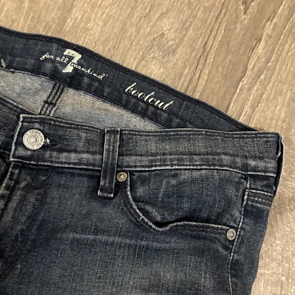 SEVEN FOR ALL MANKIND Bootcut Jeans Women‎ Size 30 Dark Wash Stretch Made In USA - Image 3