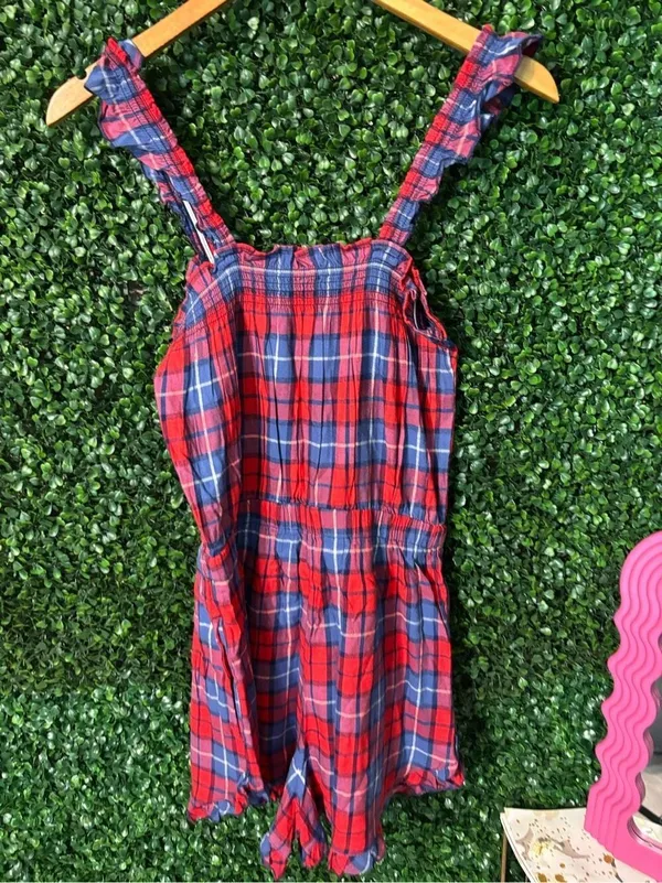 Aerie NWT Plaid Flannel Pajama Romper Sz Small - Image 6