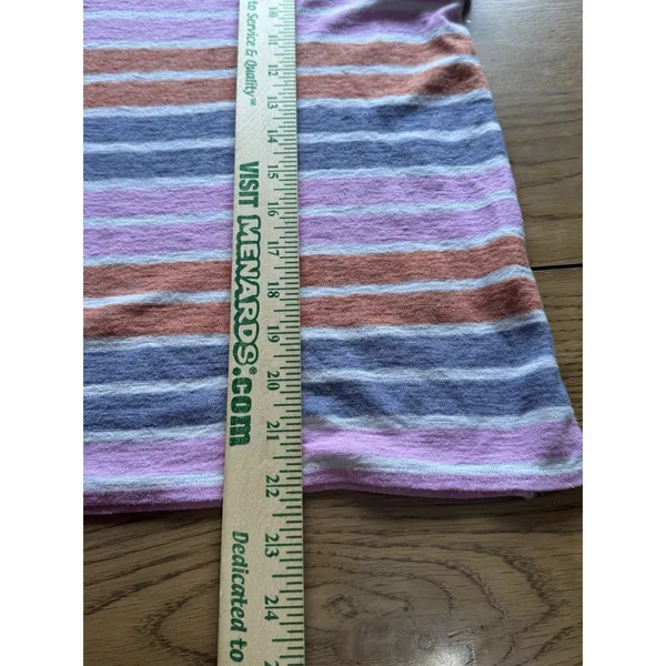 Madewell Medium T Shirt Striped Crop Top Soft V Neck Cap Sleeve Boho Boxy Hippie - Image 4