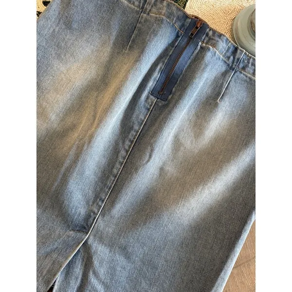 Gap 1969 Denim Skirt Blue Stone Wash Straight Pencil 29 - Image 5
