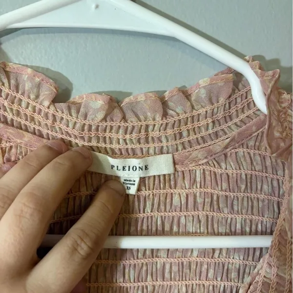 pleione pink‎ blouse with tie front - Image 2