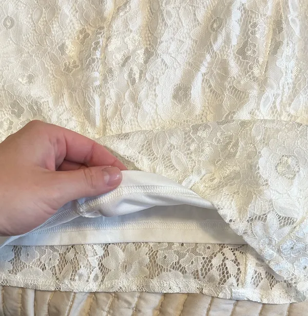Mini Lace Dress White Size L - Image 3