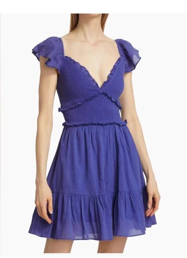 LoveShackFancy Ivella Smocked Cotton Minidress - Image 3