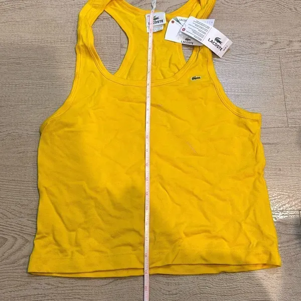 NWT Lacoste women’s yellow tank top size‎ 40 / medium - Image 4