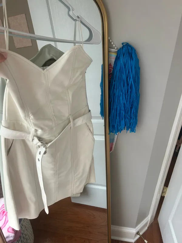 Olivaceous White Leather Dress - Image 2