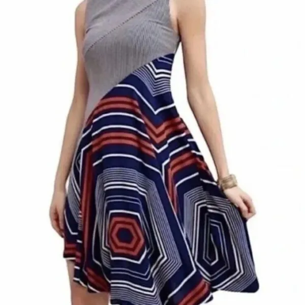 ✨Maeve Anthropologie Cameron assymetric swing Sz Medium dress✨ - Image 3