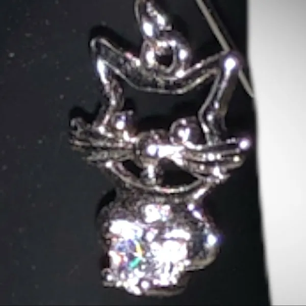 Cute silver little kitty cat earrings Silver - Image 5