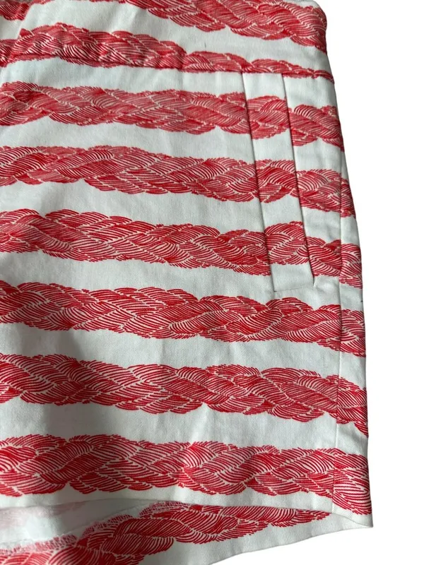 J CREW Rope Print Striped Stretch Shorts Size 8 NEW - Image 4