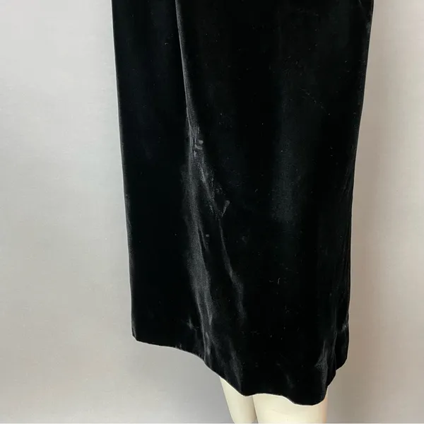 Vintage Velvet Skirt‎ Gathered Waistband Black Midi Straight Michelle Stuart - Image 5
