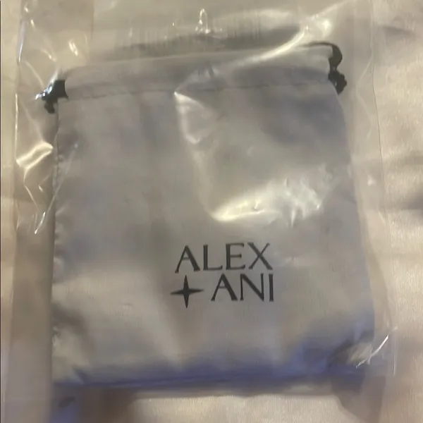 Alex and Ani Gold Open Cuff Bracelet with Dark Bead Accents - Image 2