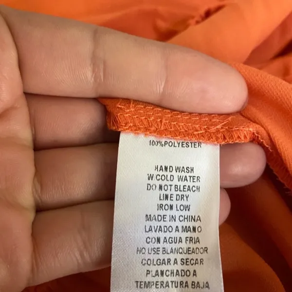 Petal Roz Orange Off The Shoulder Tiered Midi Dress Size S - Image 3