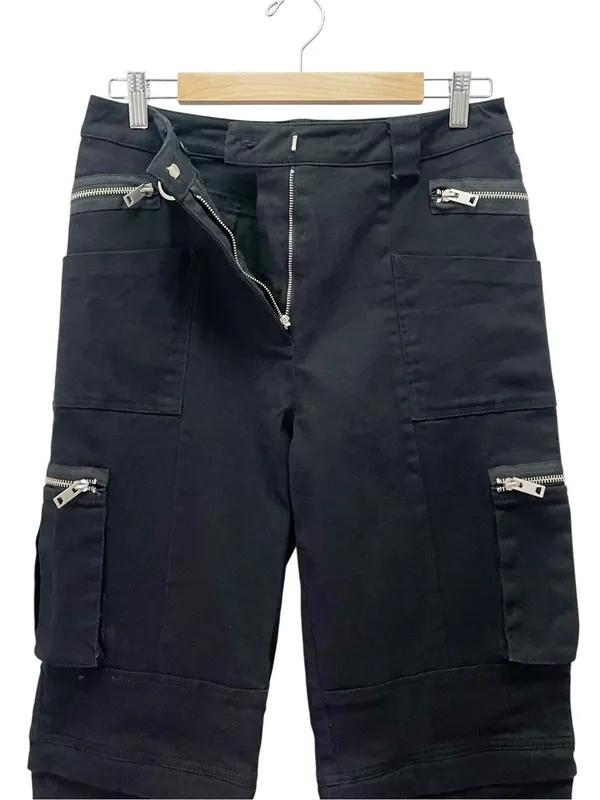 I.AM.GIA Ursa Cargo Pants Large Black Zip Off Convertible Shorts Silver Hardware - Image 6
