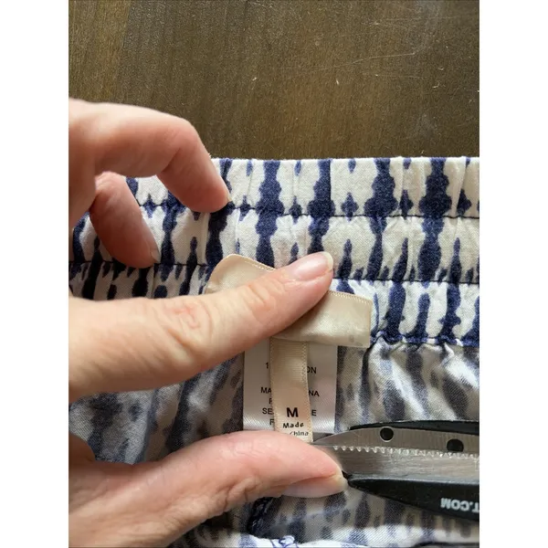 Hester & Orchard Ikat Wide Leg Pants Womens Size Med Blue Boho Beachy Coastal - Image 4