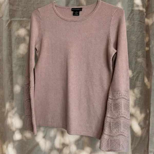 Sophia Cashmere Dusty Rose Sweater Small - Image 3