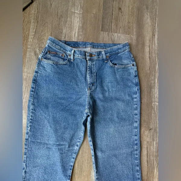 VTG RIDERS Classic Blue Denim Jeans Mom Jeans Relaxed High Waist Size 33 34 - Image 4