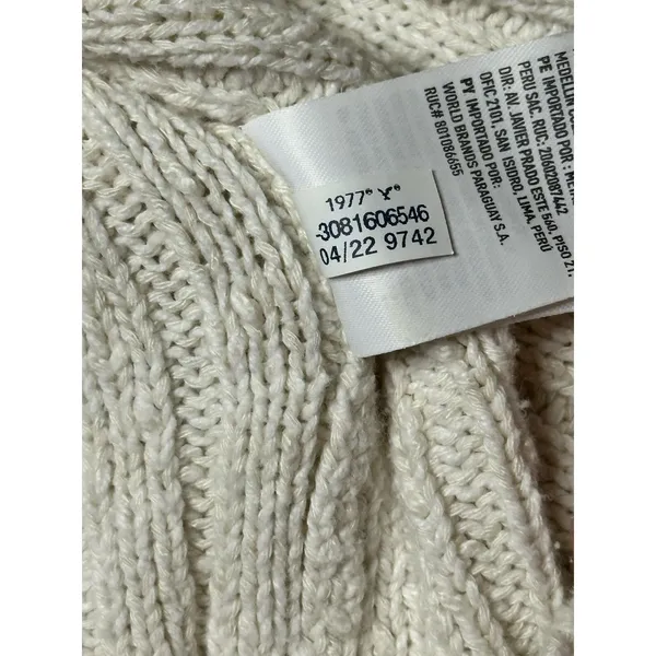 American Eagle Ribbed Button Front Cardigan Sweater Women’s Medium Cream Knit - Image 5