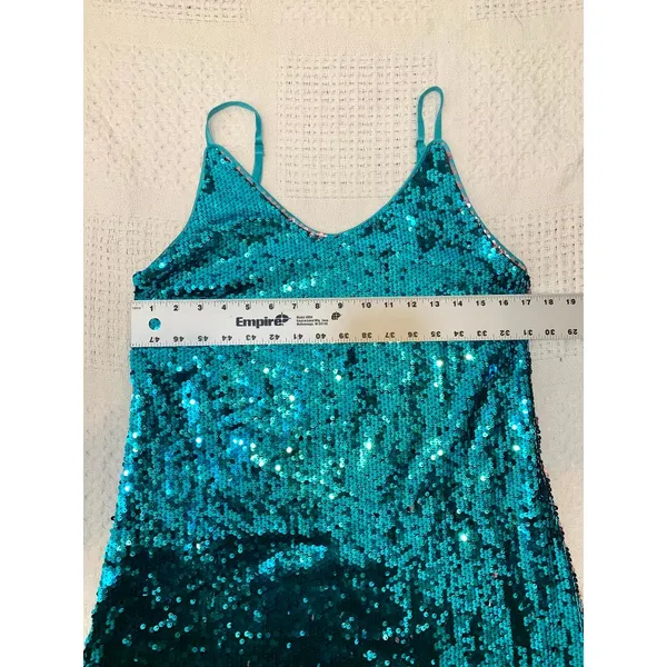 Allegra K medium sequin spaghetti strap mini party dress D1 3405 - Image 4
