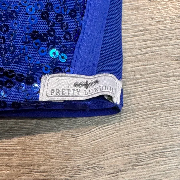 Aerie Pretty Luxury Blue Medium M Sequin Bra Bow‎ Accent Adjustable Straps - Image 4