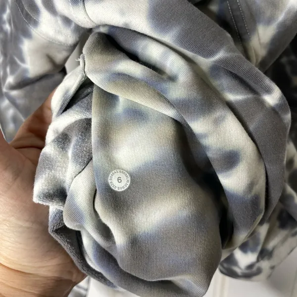 Lululemon All Yours Hoodie Tie Dye Fleece Tie Dye Graphite Grey Size 6 293 - Image 7