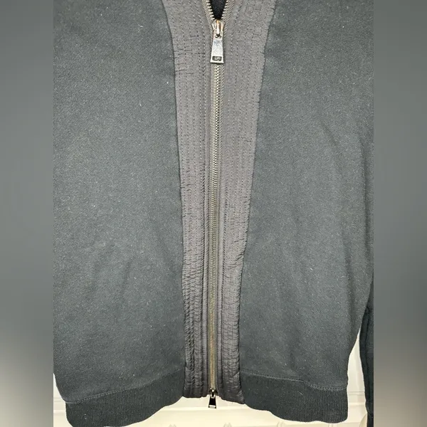 Vince Black Cotton Blend Full Zip Jacket - Image 3
