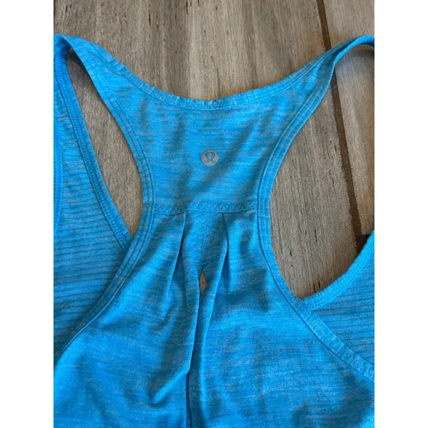 Lululemon Salute Sun Singlet II Tank Kayak Blue Luon Yoga Athletic Womens Sz 4-6 - Image 10