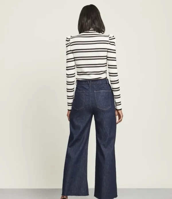 Veronica Beard Grant Wide Leg Raw Hem Jeans - Image 2
