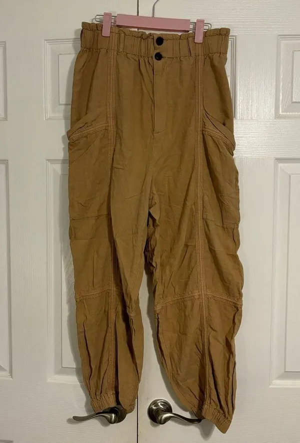Urban Outfitters Isla Paper Bag Tan Cargo Pants - Image 2
