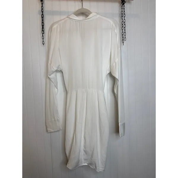 NWOT Lulus Charming Confidence White Collared Button-Up Mini Dress Size Large - Image 4