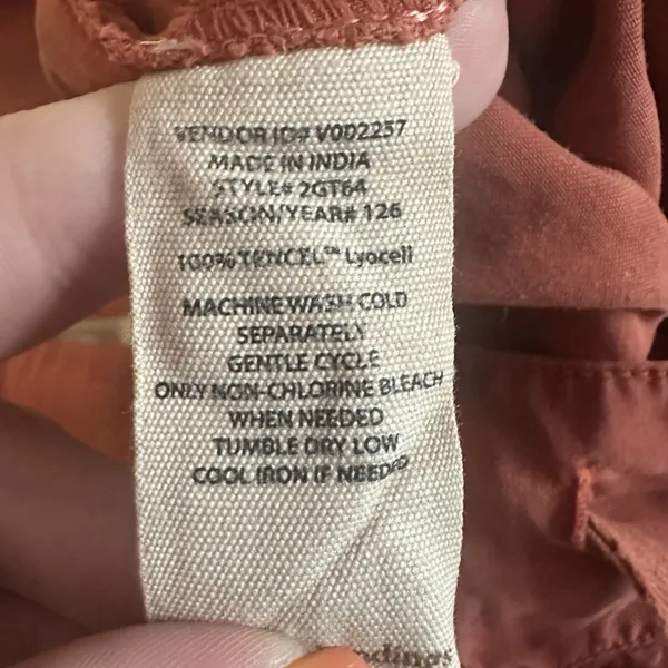 Soft Surroundings Benecia Cargo Pants Sz Medium Terracotta Tencel Boho Straight - Image 7