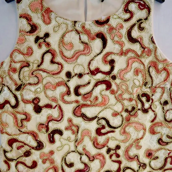 Thalia Sodi Women's Embroidered Lace Sleeveless Tank in Iced Ivory Sz M EUC - Image 2