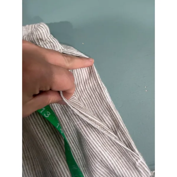 Brandy Melville Tan White Striped 100% Linen Drawstring Pants One Size NWT - Image 7