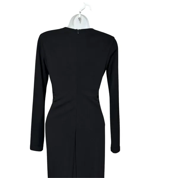 Zara Womens Black Cutout Ruched Long Sleeve Maxi Dress XS Asymmetric Neckline - Image 5