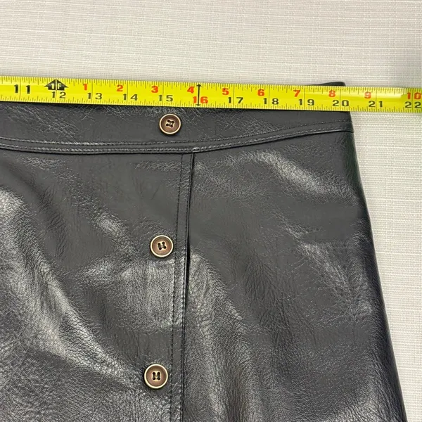 Black Faux Leather A Line Wrap Around Appearance Skirt‎ Plus Size 3XL - Image 6
