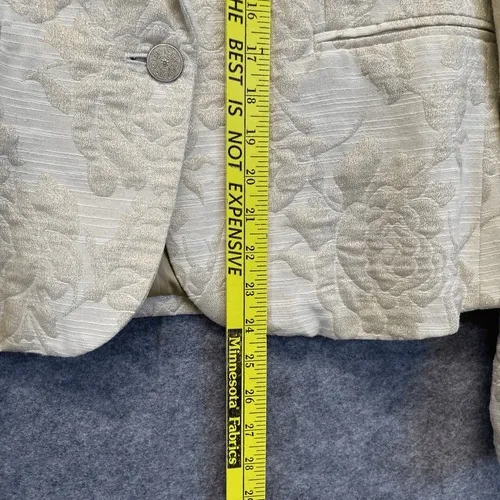 GEORGE Me‎ Designs By Mark Eisen Blazer Women's Size 12 Cream Floral Metallic - Image 7