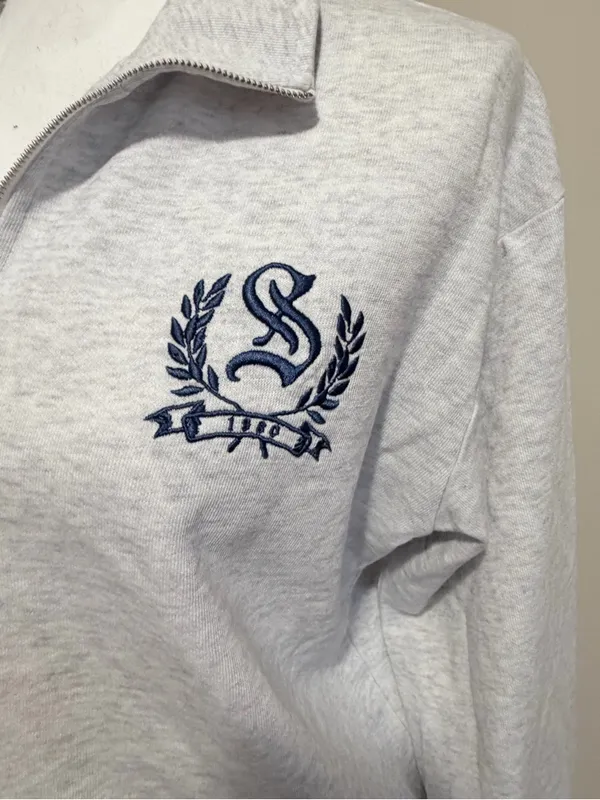 Skims Lightweight Fleece Shrunken Quarter Zip Pullover size large NWT - Image 5