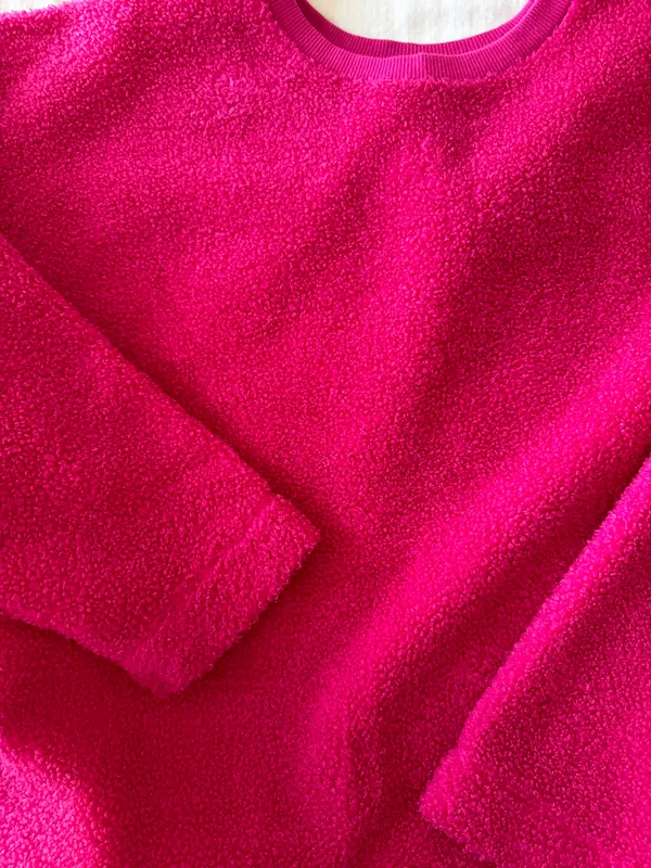 Loft Pink Sherpa Crew Neck - Image 5