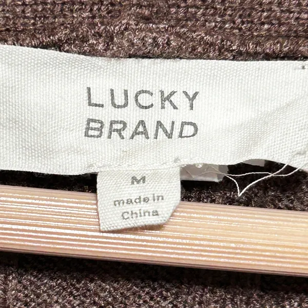 Lucky Brand Cottage Academia Sweater Dress M Brown Cable Knit Coastal Cowgirl - Image 5